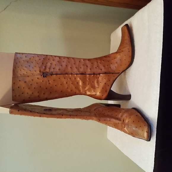 Oliver Fashion Boots Made From Ostrich Skin With Wooden Soles Size 38 - Picture 2 of 10